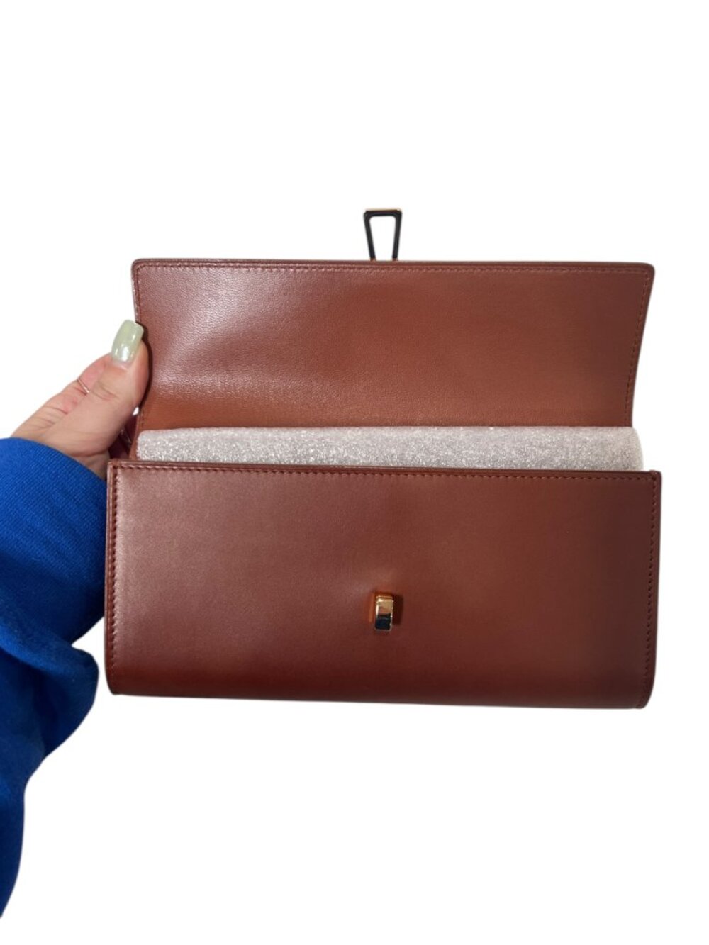 $1690 Gabriela Hearst Cognac Brown Leather Flap Phone Wallet - Picture 6 of 10